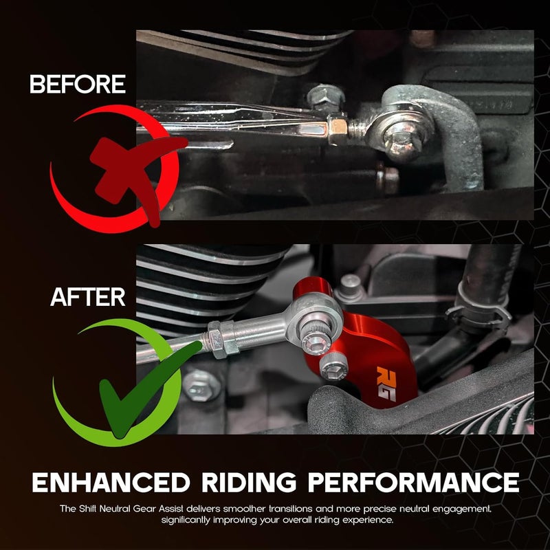 Rogierra Ez Shift Neutral Gear Assist Kit for Harley- CNC Machined ShiftLever, Easy Neutral Finder, Fits 2018-2025 Touring(ElectraGlideRoad Glide/Tri Glide) & Softail (Fat Boy 114) Motorcycles(Red) - Image 4